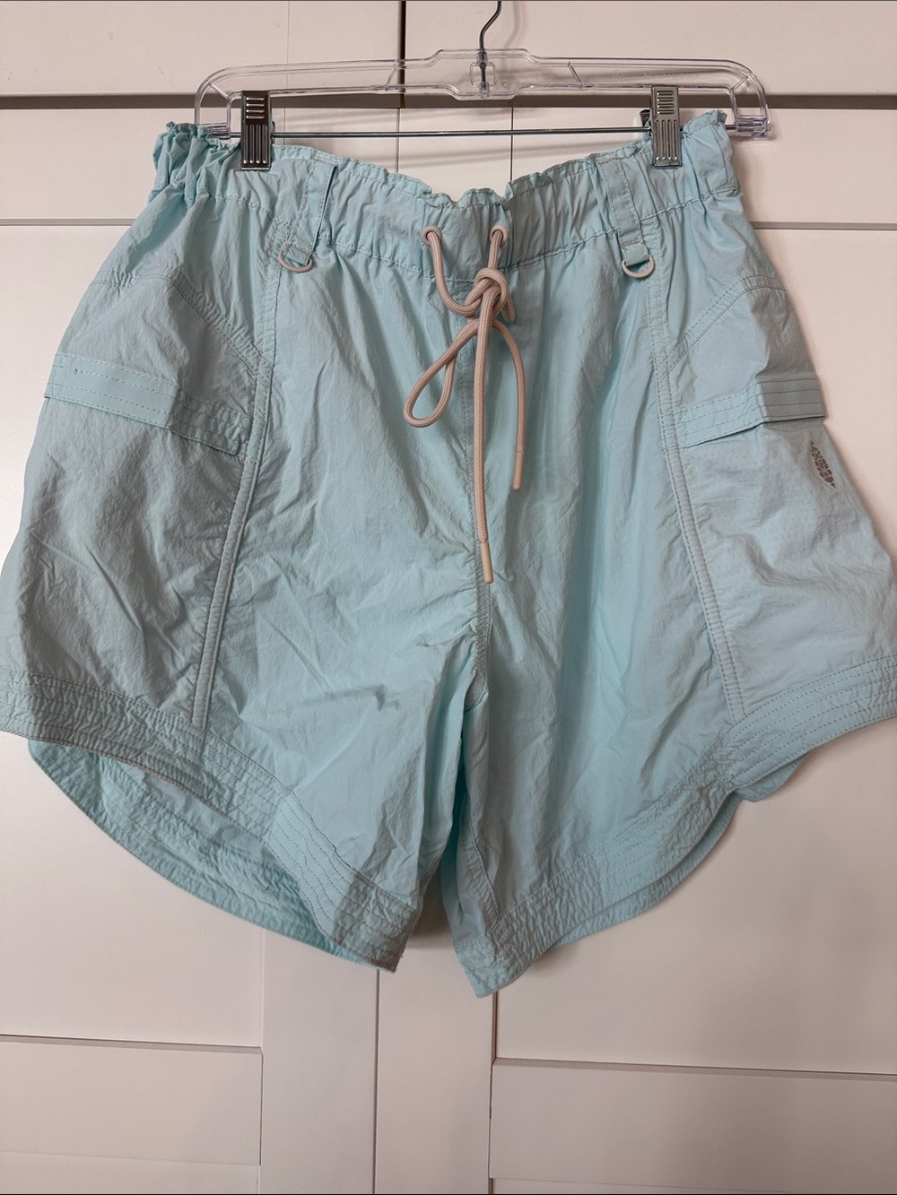 FP Movement by Free People Light Aqua Drawstring Athletic Shorts